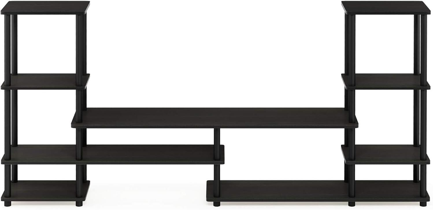 HomeStock Grand Entertainment Center - Espresso/Black Finish, 77.87" W x 37" H x 11.7" D, Multi-Purpose Storage, Easy Assembly for Home Decor! Espresso/Black