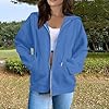 Women'S Hoodie Hoodies For Women Uk Zip Up Hoodie Ladies Casual Fall Winter Fleece Sweatshirts Fasion Jackets With Pockets 02-Blue 3Xl #1