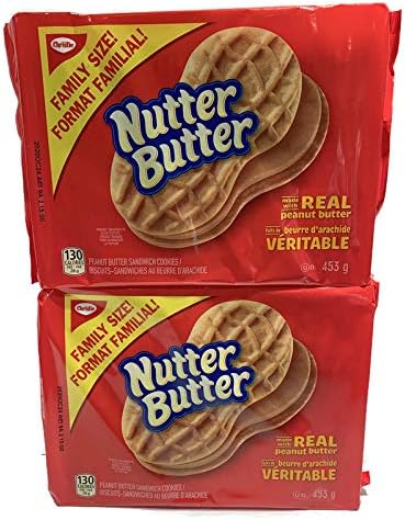 Nutter Butter Sandwich Cookies, Two Family Size, 453g/16 oz., Packages, {Imported from Canada}