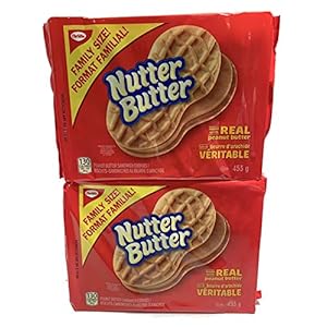 Nutter Butter Sandwich Cookies, Two Family Size, 453g/16 oz., Packages, {Imported from Canada}