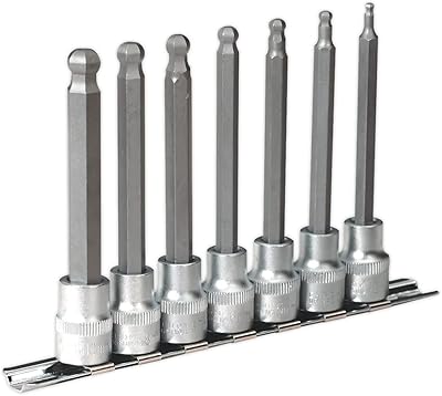 Sealey AK6212 Hex Ball-End Socket Bit Set 7pc Metric 3/8