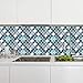 Teal Arabesque Peel and Stick Tile for Kitchen Backsplash,Decorative Backsplash Peel and Stick,Stick on Tiles for Backsplash,Smart Tiles Peel and Stick Backsplashes 11'' x10'' (5 Sheets)