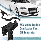 X AUTOHAUX PCV Valve Engine Crankcase Vent Oil Separator Breather Hose Exhaust Pipe Kit 06H103495AH for VW Beetle CC Jetta GTI Passat Tiguan for Audi A3 A4 A5 Q5 TT 2.0L L4 ONLY
