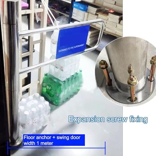 Automatic Rebound Swing Safety Gate, Stainless Steel Pedestrian Door for Supermarkets, Stores, Yards & Commercial Entrances - 100cm (39.3in) Durable Security Solution