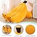 IEVENW Banana Bean Bag Chair with Ottoman, Floor Sofa Bed with Footrest, Comfy Convertible Lounger for Adults, Plush Couch for Bedroom, Living Room or Dorm, L-Yellow