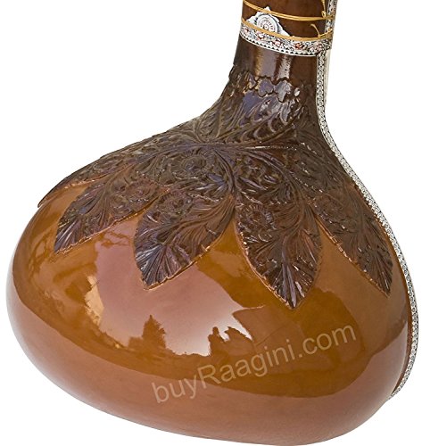 Sitar de style indien Maharaj Pancham – 32 P – Tumba simple – Avec chariot en fibre - Les Beatles, Paul McCartney, John Lennon, RIngo Starr, George Harrison Sitar de style indien Maharaj Pancham - 32 P - Tumba simple - Avec chariot en fibre – Image 5