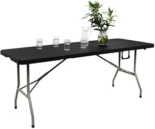 Bolero Centre Folding Utility Table Black 6Ft Garden Outdoor Party Catering
