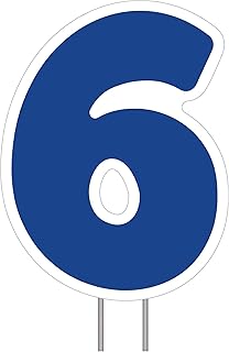 Amscan 191176 Yard Number 6-64 cm x 48 cm, color azul, 1 pieza