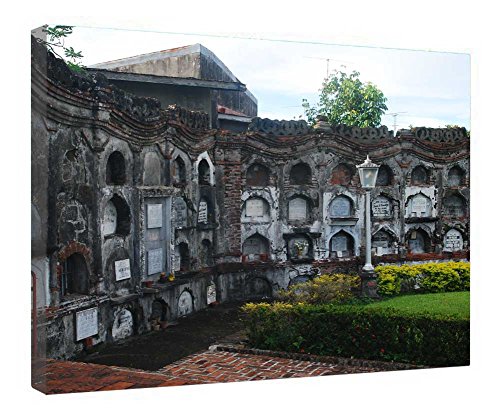 Impression sur toile de vieilles ruines encadrée bois tableau mural salon 40x50 cm