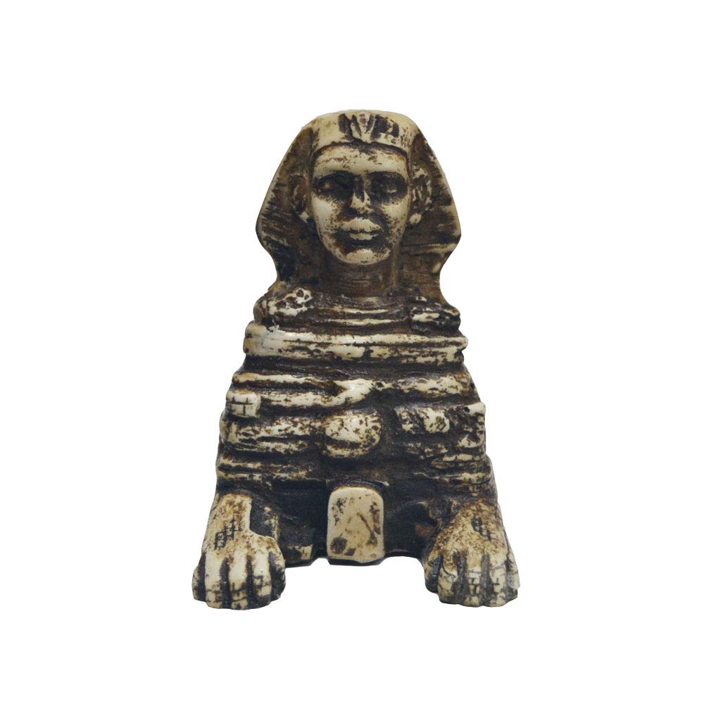 Réplique du Sphinx égyptien, figurine fabriquée à la main en Égypte en résine et pierre reconstituée, 22,5 cm de long, 12 cm de haut (blanc)