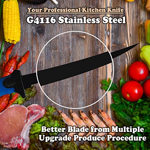 Faca de filete de peixe, conjunto profissional de facas de filete de pesca de 17 cm, lâmina de aço i