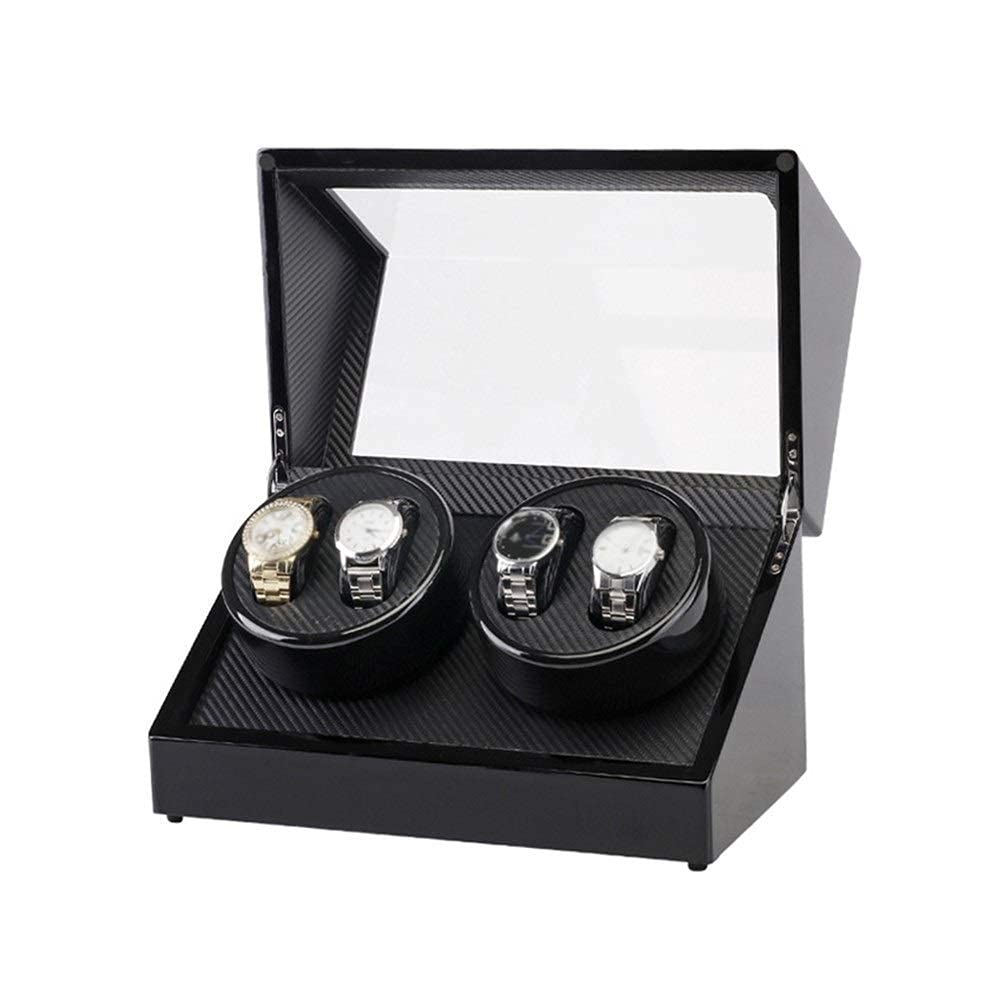 OLSKFUH Watch Winder For 4 Automatic Watches With Soft Flexible Watch Pillows Extremely Silent Motor Independently Controlled Settings,