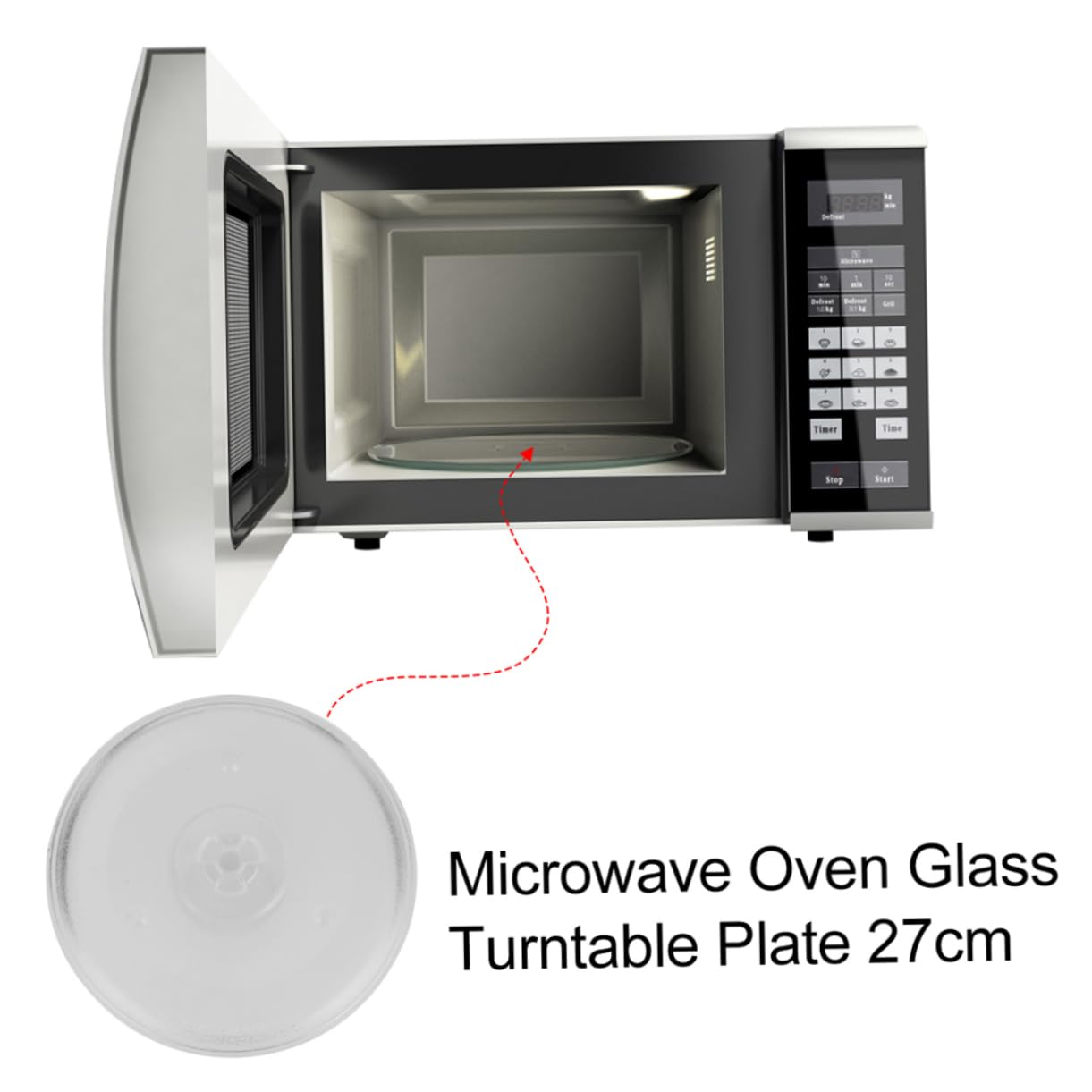 GLEAVI 2piezas Platos Giratorios Para Microondas De Placa De Vidrio Para Horno Microondas Placa De Cocción Para Horno