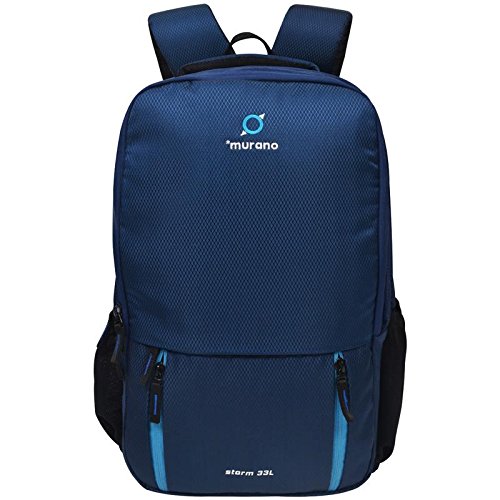 Storm Casual Backpack with 3 Compartment and Polyester Water Resistance 33 Ltr Backpack- Navy Blue
