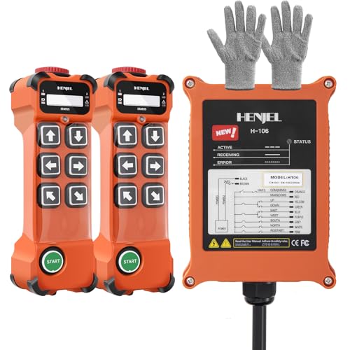 6 Channel 12-65V 12V 24V Industrial Wireless Crane Radio Remote Control for Electric Chain Hoist Overhead Bridge Travelling Crane Transmitters and Receiver