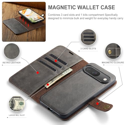Coque Google Pixel 9 portefeuille magnétique avec verre trempé