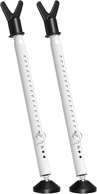 CALCHELE Door Stoppers Security Bar 2 Pack - Heavy Duty Door Jammer Bar - Adjustable Window Doors Security Bars for Sliding Glass Door, Front Door, Apartment, Home, Hotel Room White