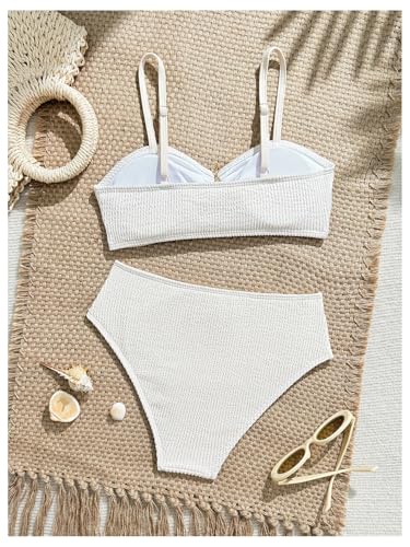 Floerns Girl's Bikini Swimsuit Metal Starfish Textured Spaghetti Strap Bathing Suit2