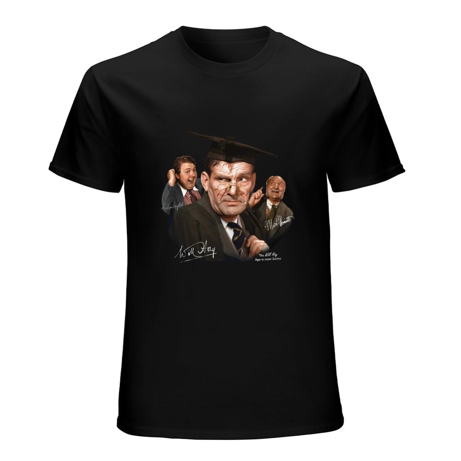 Angxiao Unisex Black Will Hay, Moore Marriott & Graham Moffatt - Colourised T-Shirt Mens White T Shirts Sports Fan T-Shirts 3XL