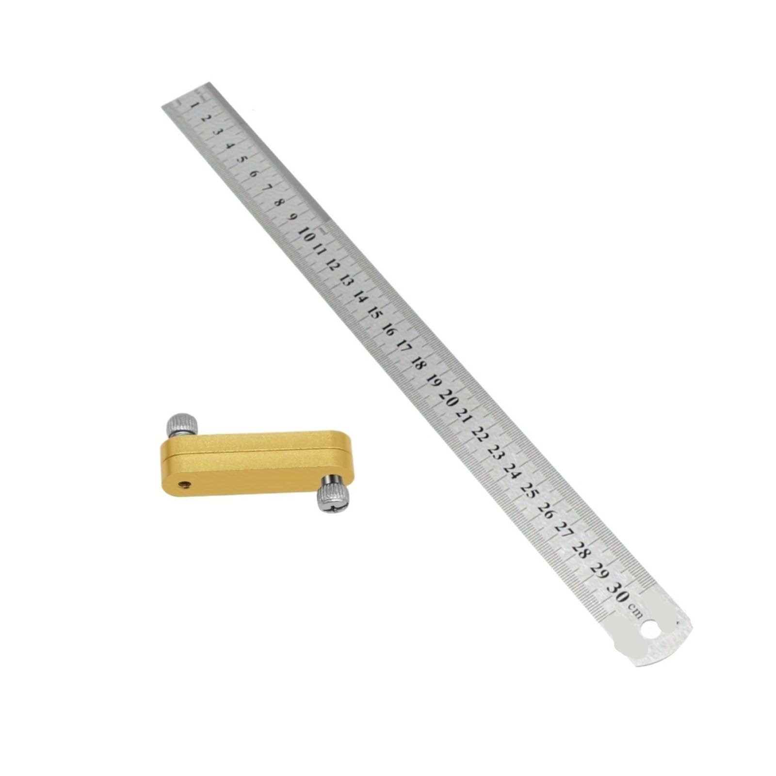 Ygleeuli A Block And Ruler Ruler Stops Fences Combination Right Angle Ruler, Positioning Block Adjustment Limit Scriber Line Marking Gauge(A Block And Ruler)