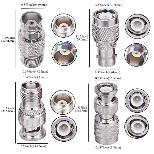 Set 4 adaptadores coaxiales TNC a BNC macho-hembra miniatura 2
