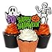 xo, Fetti Halloween Decorations Cupcake Toppers + Wrappers - set of 24 | Happy Halloween, Skeletons, Ghosts, Pumpkins + More
