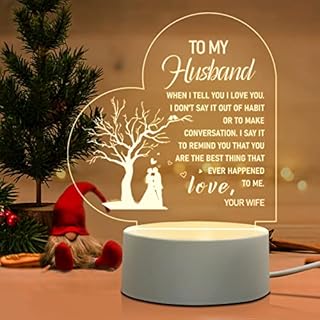 Valentines Gifts for Husband - to My Husband Gifts from Wife Night Light, Husband Birthday Gifts, Anniversary Weeding Gifts for Husband, Fathers Day Night Lamp Gifts for He from Wife