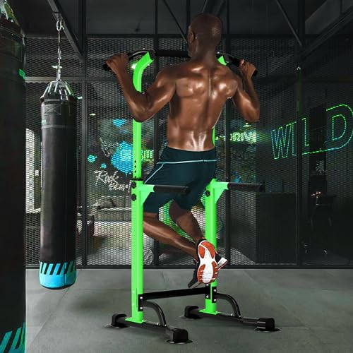 Image of DlandHome Power Tower Pull Up Dip Station Multi-Function Fitness Equipment for Strength Training Adjustable Height Dip Stand for Home Gym