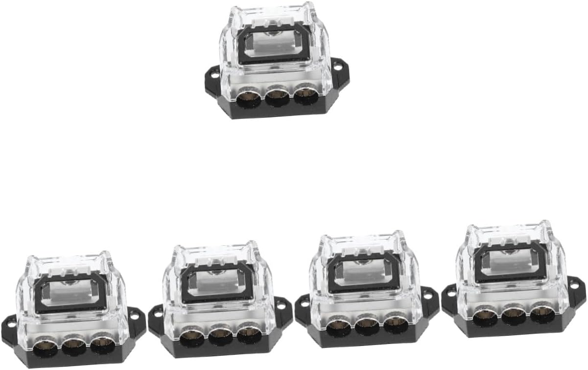 Gatuida 5pcs Way Auto Audio Distribution Block Car Amplifier Fuse Holder Wire Tap Fuse Power Amplifiers for Car Audio