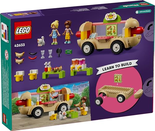 LEGO Friends Hot Dog Food Truck Toy for 4 Plus Year Old Girls, Boys & Kids, Vehicle Set with Mini-Doll Characters, Cat Figure and Kitchen Accessories, Pretend Restaurant Play, Birthday Gift 42633 LEGO Friends Hot Dog Food Truck Toy for 4 Plus Year Old Girls, Boys & Kids, Vehicle Set with Mini-Doll Characters, Cat Figure and Kitchen Accessories, Pretend Restaurant Play, Birthday Gift 42633
