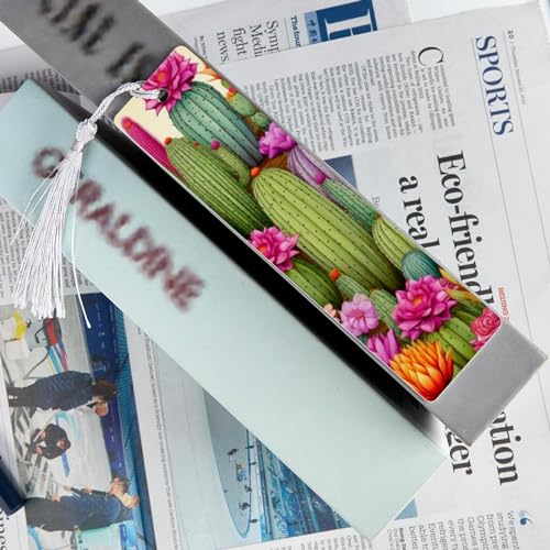 Marque-pages colorés cactus lot de 6 pour lecture