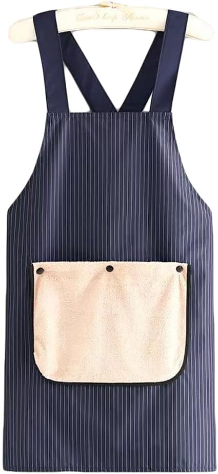 Oyccen Chef-schort voor vrouwen met afneembare handdoek keukenschort kruis rug waterdichte schorten voor koken bakken schoonmaken, Bruin, Eén maat