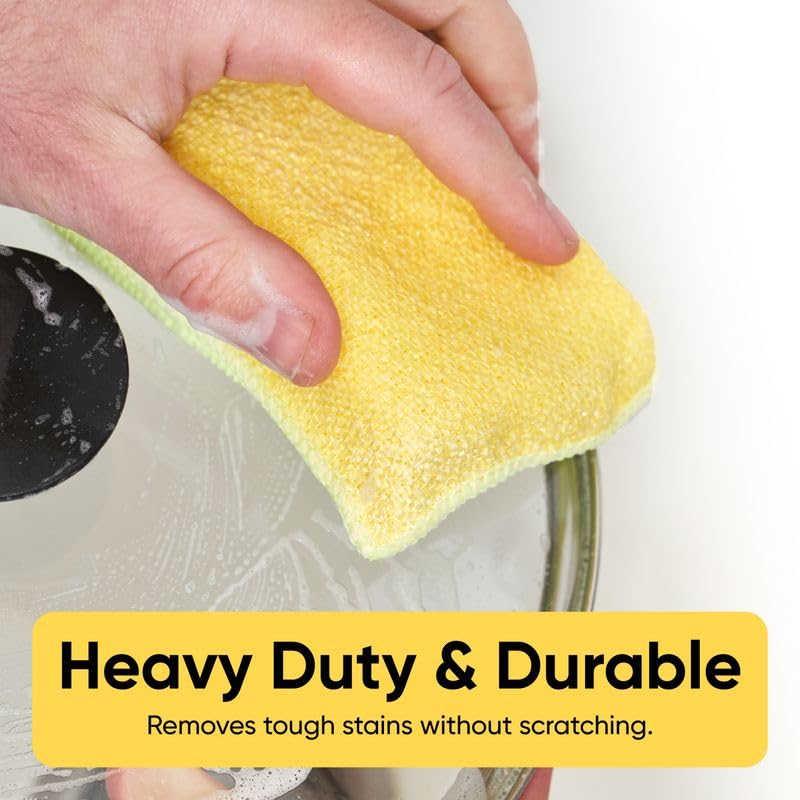 Image of Miracle Microfiber Scrubbing Sponge, Extra Scrubbing Power Kitchen Sponge, Sink, Pot, Pan and Dish Washing, Super Absorbent and Rapid Drying, Multicolor 6-Pack by Superio
