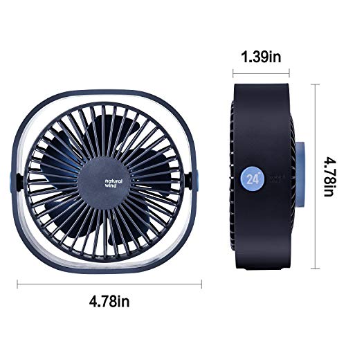 2023 Upgraded Small Usb Desk Fan,3 Speeds Strong Wind And 360° Rotatable, Quiet Usb Air Circulator Fan With Anti-Slip Pad, Perfect Cooling For Office,Dorm,Camp,Laptop,Library,Garden,Outdoor -Navy Blue #TOP1