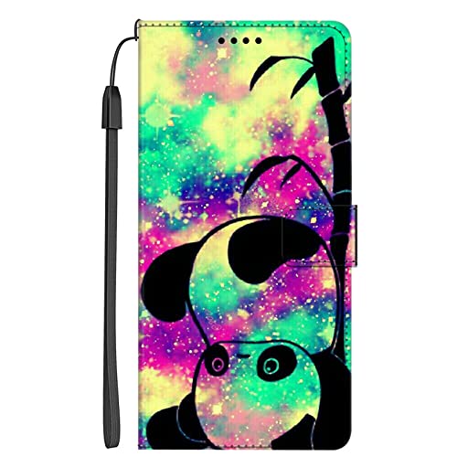 KTSTech Coque pour Xiaomi Mi 11T Pro/Mi 11T Etui Cuir PU Flip Cover Protection Antichoc Portefeuille Housse avec Fermeture Magnétique Carte Fentes Stand Fonction Motif Panda Drôle Cover