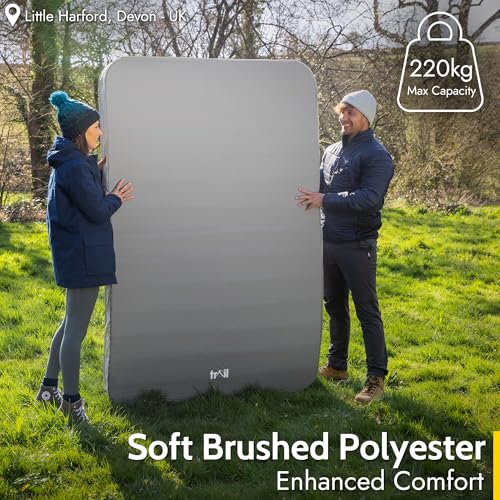 Trail Outdoor Leisure Double Self Inflating Camping Mat, Deluxe Inflatable Air Mattress, Memory Foam Core, Box Wall Sides, Brushed Face Fabric, Bag Included (200cm x 132cm x 10cm) - 5