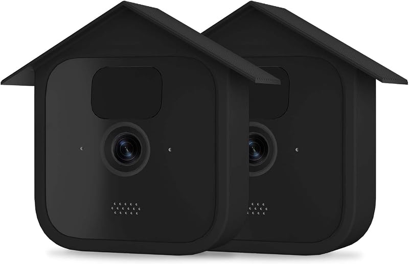 Funda Birdhouse para cámara Blink Outdoor 3 (paquete de 2, negro) | Piel de silicona, cubierta protectora antirrayas, protección total, ocultar en la oscuridad, libertad de interfaz