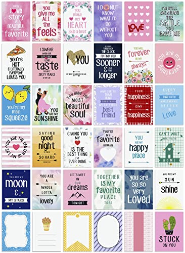 Inkdotpot Lunch Box Notes For Husband/Boyfriend, Adult Romantic Cards, Pack of 36, Assorted Love Designs, Fun Lunch Notes (Love Theme For Adults)