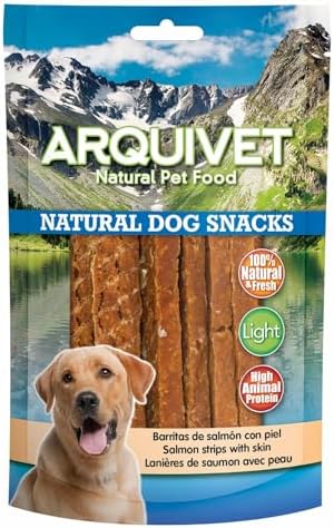 Arquivet, Salmon Bars with Skin, Natural Snacks for Dogs, Treats, Food and Food, Canine Snacks, 100 g