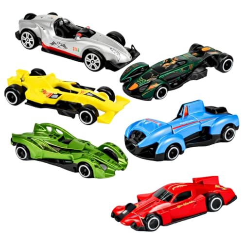 Image of PLUSPOINT Premium Die-Cast F1 Models Metal Car | Free Wheel Toy Vehicle for Kids | Realistic Design | Vibrant Paint | No Assembly | Collectible Mini Car Model | Pack of 6 | Multicolor
