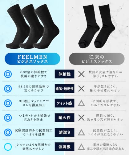 FEELMEN ビジネスソックス 3足セット