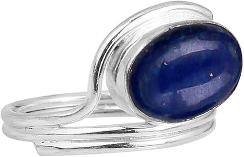 Miniatura 2 de 5.78 quilates de estilo nativo americano ovalado con piedras preciosas naturales hechas a mano para mujeres, anillo de piedra natal hecho a mano,