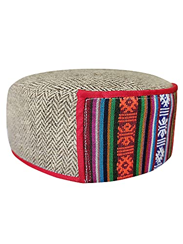 Image of Vastraa Fusion Himachali Topi for Men | Nepali Headwear | Traditional Kullu Cap | Pahadi Topi | Kashmiri Hat | Wool Handcrafted Ethnic Wear