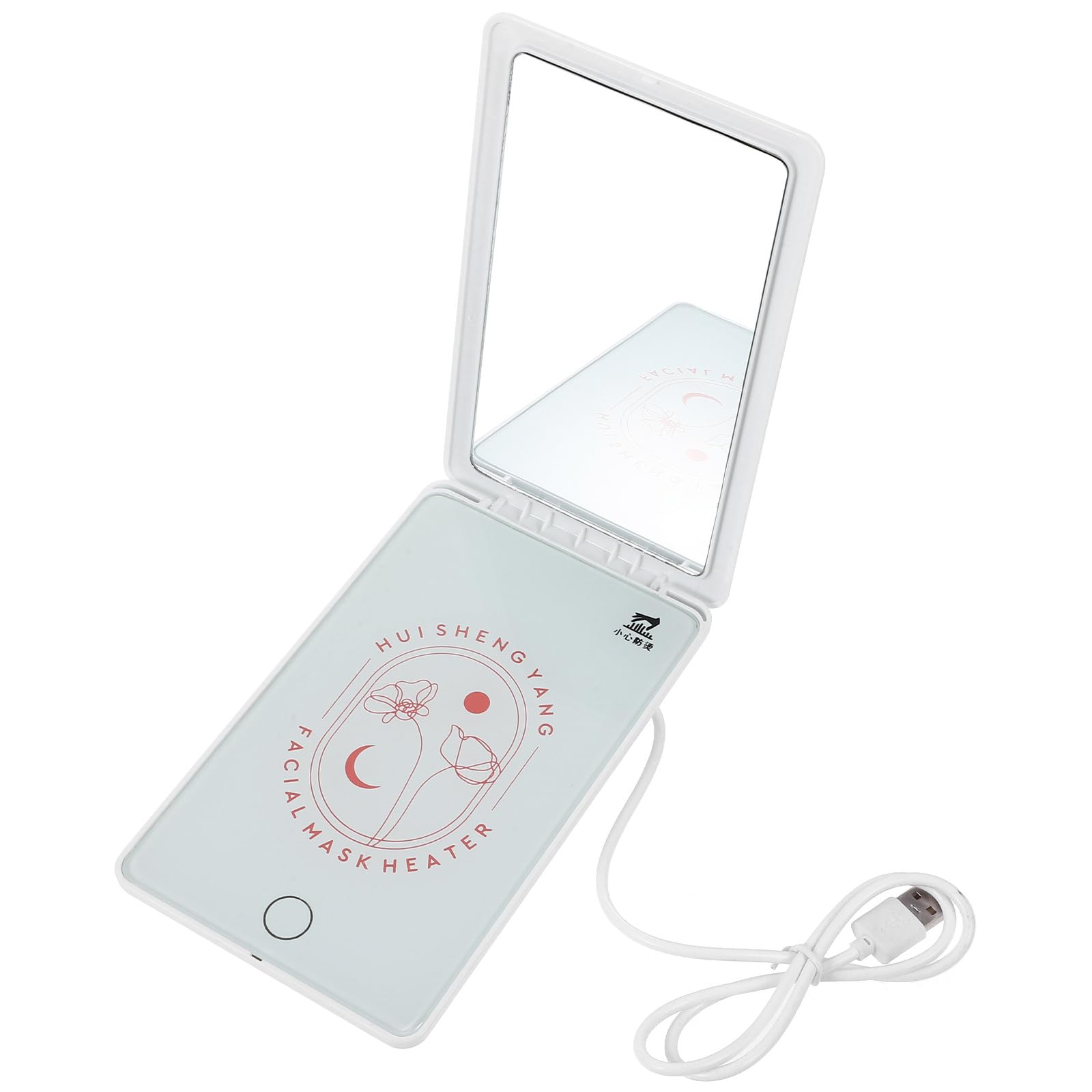 Tragbarer Gesichtsmaskenwärmer mit Timerfunktion und USB Anschluss Weißer Abs Material Hautpflegegerät für Unterwegs und Reisen Kompatibel mit Verschiedenen Masken