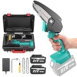 Mini Cordless Chainsaw Electric, Seesii Electric Pruning Saw Portable Pruning Shears Saw with Extral Backup Rechargeable Lithium Battery Powered Tree Branch Pruner Wood Cutting Garden Tool