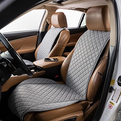 Ivicy Linen Car Seat Cover For All Seasons Soft & Breathable Front Premium Covers With Non-Slip Protector Universal Fits Most Automotive, Van, Suv, Truck - 1 Unit #TOP3