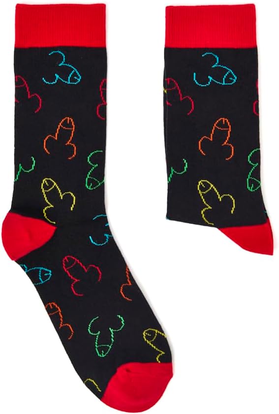 Urban Eccentric Rude Rainbow Doodle Socks | 1 Pair | Unisex US Size Men’s 7–12 / Women’s 8.5–13.5 | Cotton | Funny Gift Idea | Bachelor Parties, Secret Santa & Everyday Mischief