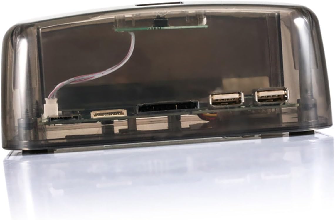 TEHAUX 1pc USB Hard Disk Dual-Bay External Reader for Easy Data Transfer Compatible Computer and Tv Black Transparent Adapter Included