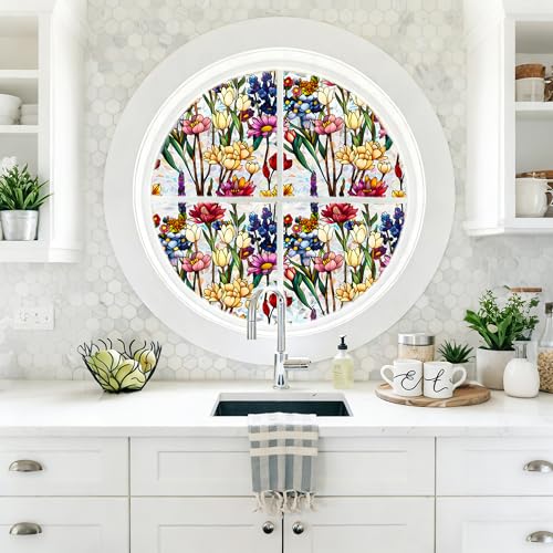 Película decorativa 3D Tulip para ventana, 16.9 x 39.3 pulgadas miniatura 3