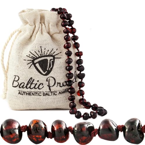 Baltic Proud Amber Necklace for Women and Men (Authentic, Certified) - 18 inches, Cherry (Polished) - Unisex Amber Jewelry for Adults - Bead Necklace4